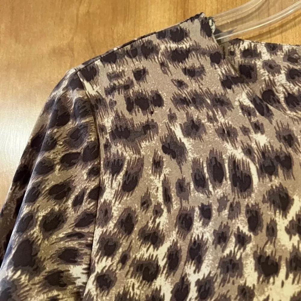 J. McLaughlin Sophia Safari Dress Animal Print NWT Camel Brown XXS MSRP $228 - Image 4