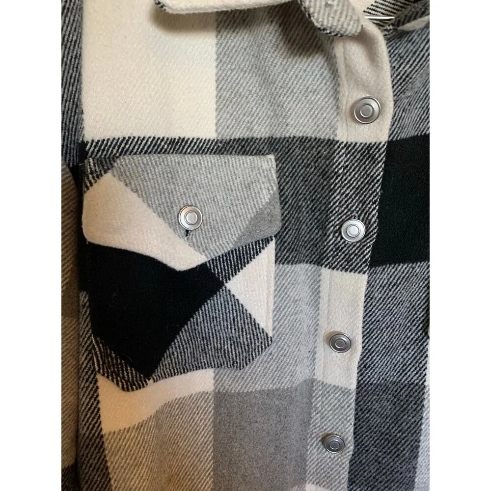 Bohme  Black and White buffalo check shacket jacket Medium - Image 5