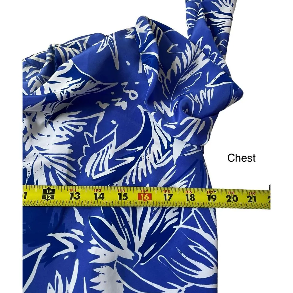 Michelle Stuart Blue Vintage w/ Shoulder Pads Midi Dress Women's Size 8 | 50 - Image 8