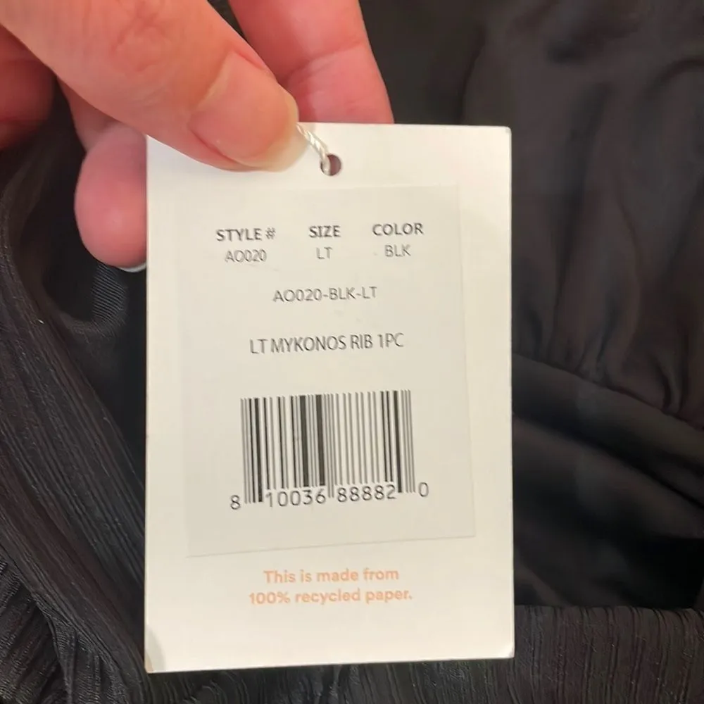 Andie Swim Mykonos Rib One Piece LT‎ Swimsuit Black size L Tall NWT long torso - Image 5