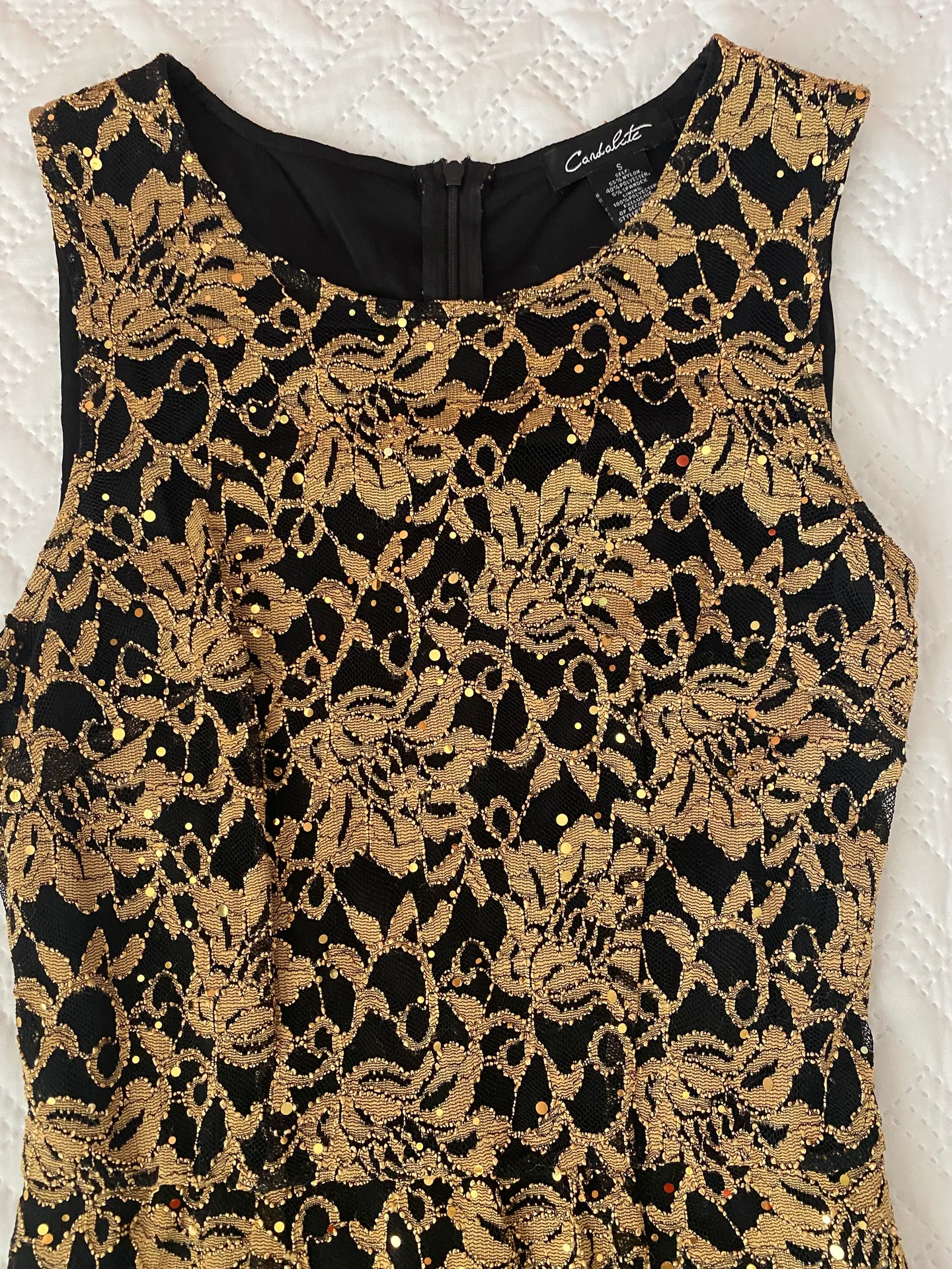Fancy Embroidery Black And Gold Dress - Image 3