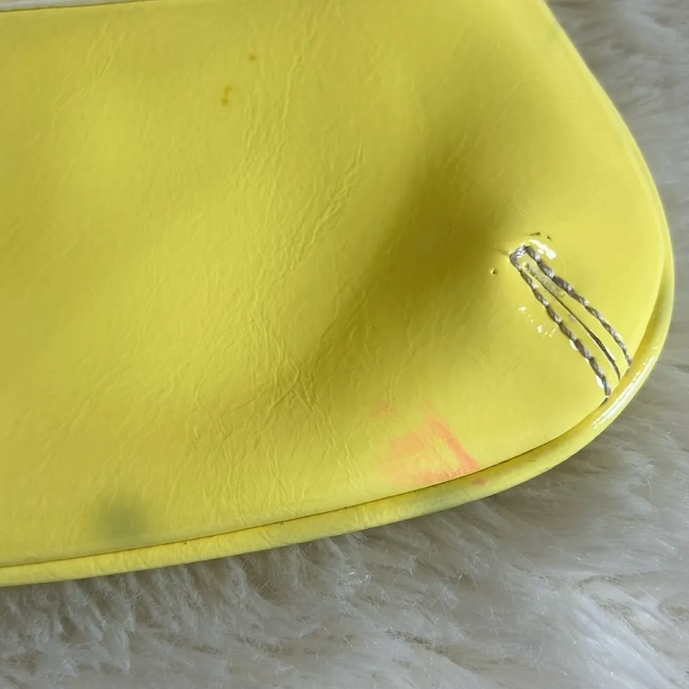 Yellow Vinyl Patent Shoulder Bag - Image 5