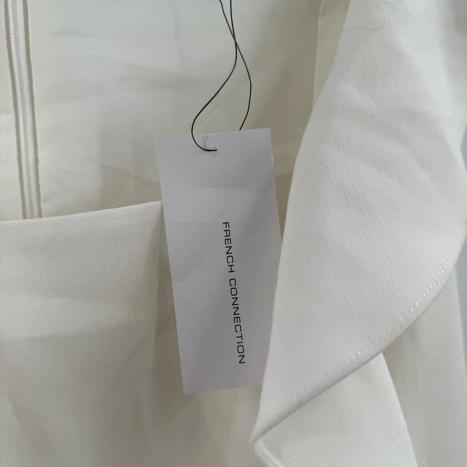 FRENCH CONNECTION Chelsea Dress SZ 2 Summer White NWT Whisper Square Neck Ruffle - Image 7