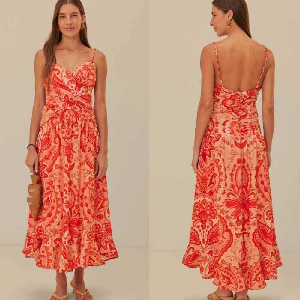 FARM Rio Jaipur Crossover Linen Blend maxi sun dress size xs - Image 2