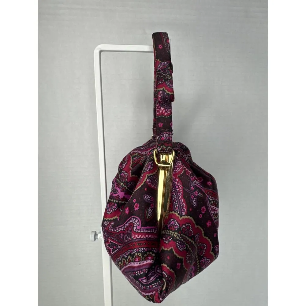 Retro Paisley Ann Taylor Loft Evening Bag Gemstone kiss opening Bow handle - Image 8