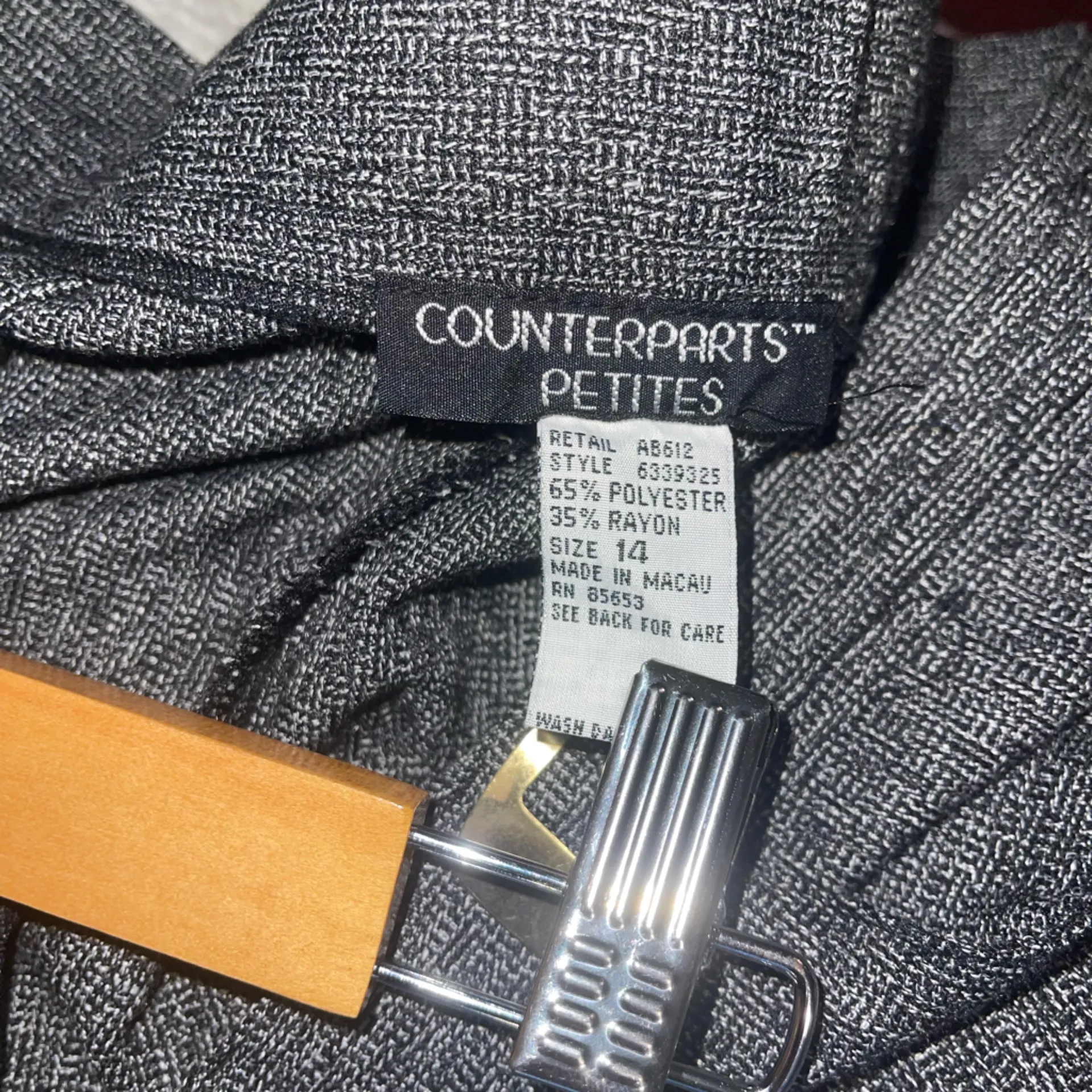 Vintage Counterparts Petites black white patterned slacks trousers pants size 14 - Image 8