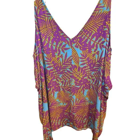 ASTR The Lable Women Large Muumuu‎ Dress Cold Shoulder Tassels Handkerchief Hem - Image 6