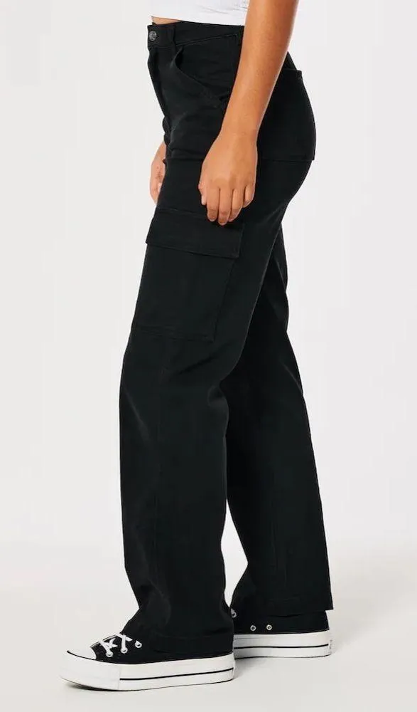 Hollister Black Ultra High-Rise Cargo Dad Pants - Image 2