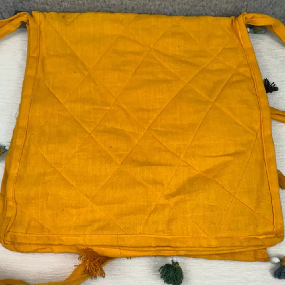 Womens Purse Yellow Handcrafted Banjara Bag Embroidered Tassels Beaded - Image 6