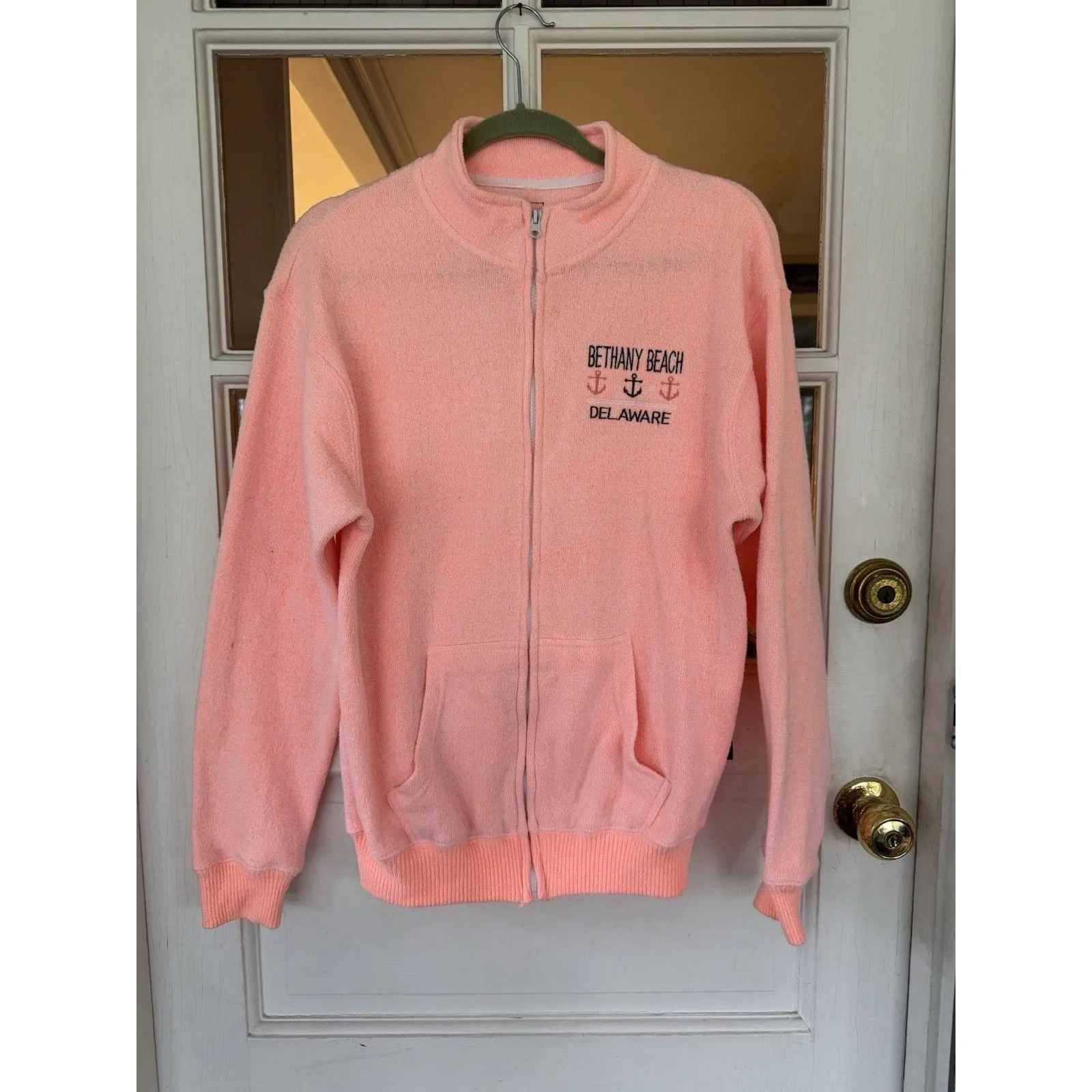 Bethany Beach embroidered French women’s jacket peach size medium preowned - Image 6