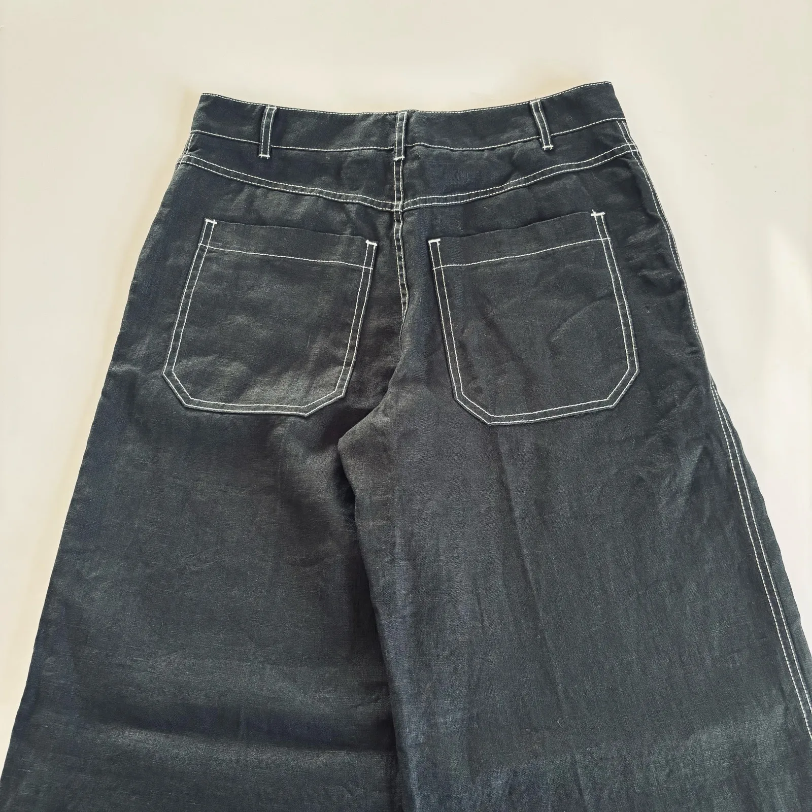 Madewell Zoe Relaxed Wide Leg Pants Jet Black 100% Linen Women’s Size 4 NWT - Image 8