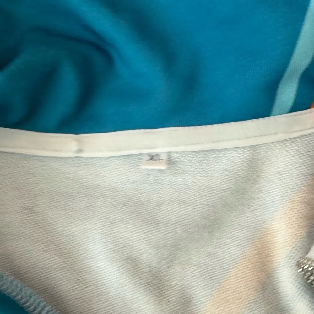 Vintage asymmetrical quarter zip sweatshirt 80s tennis acedemia geometric print Size XL - Image 2