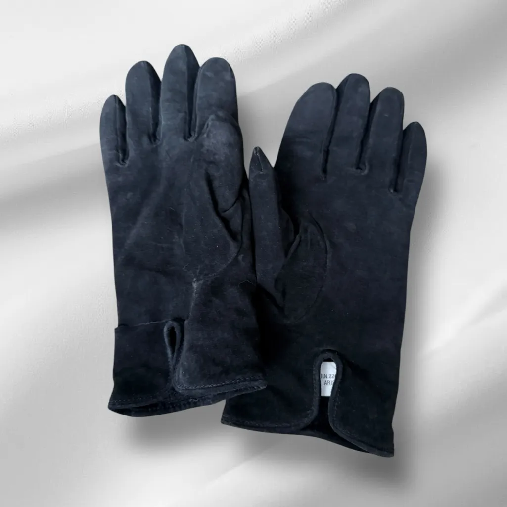 Aris Black‎ Leather Gloves Black - Image 2