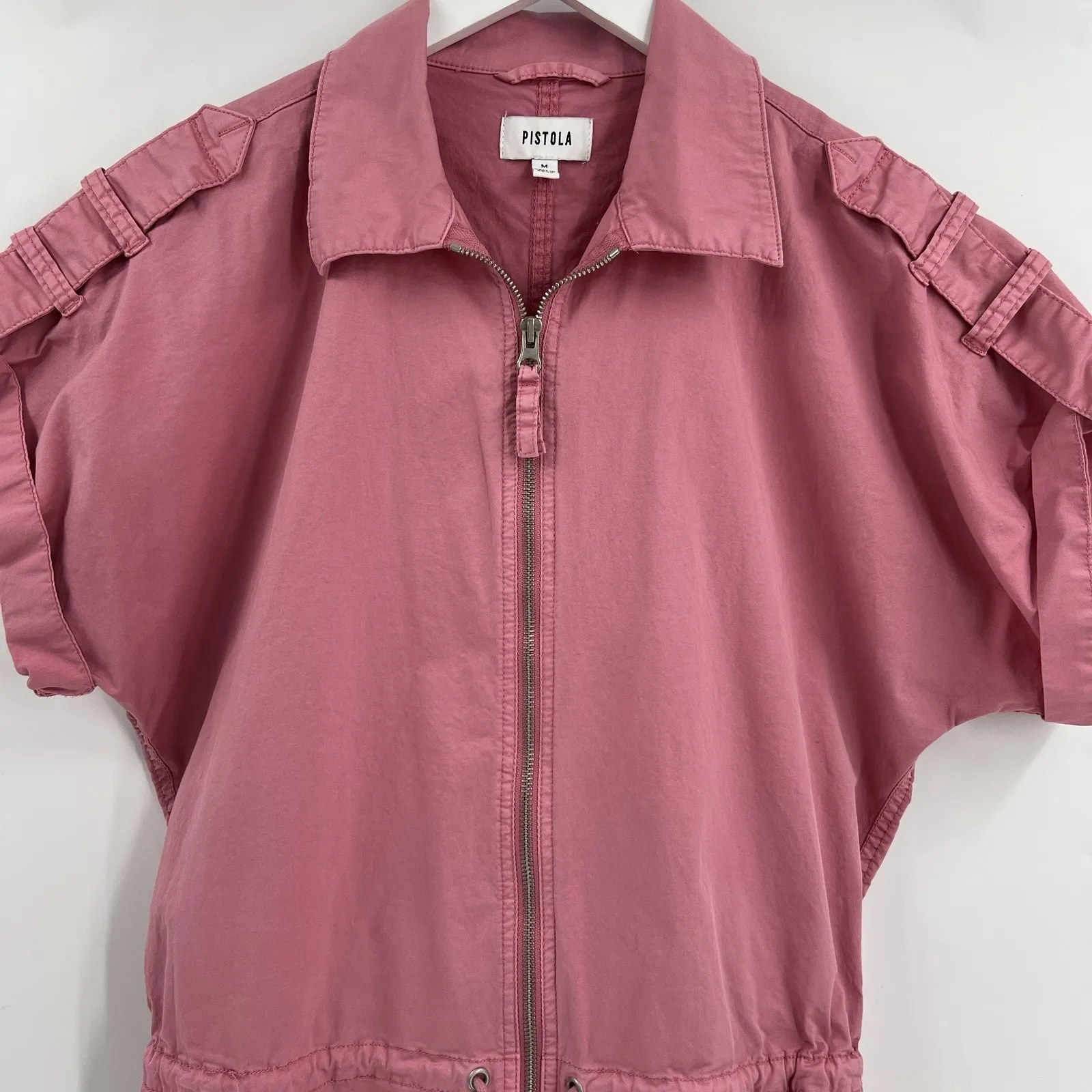 Pistola Meg Romper Size Medium Flamingo Pink Zip Front Girly Barbie Casual - Image 4