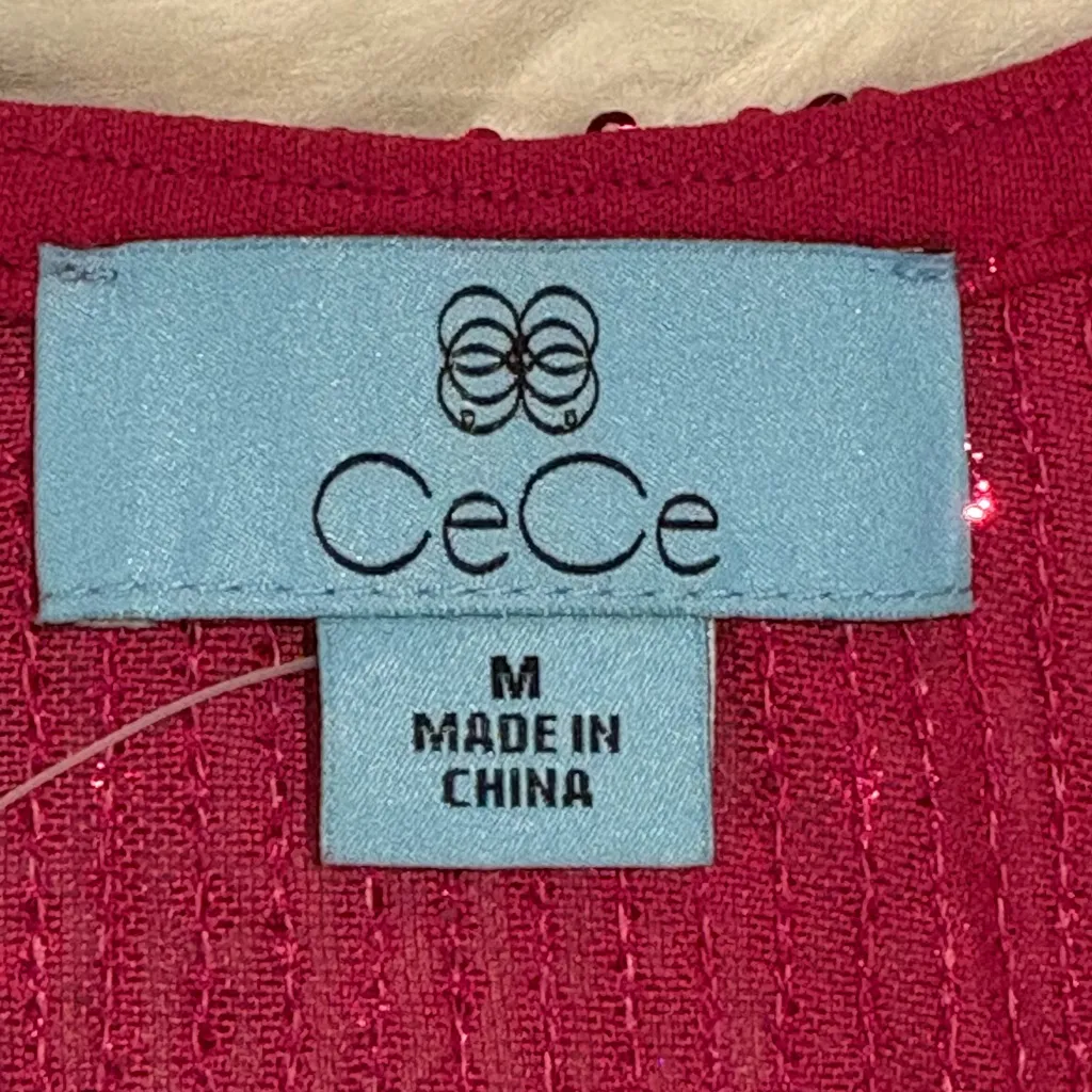 🆕 CeCe Fuchsia Sequin Top Size M - Image 6