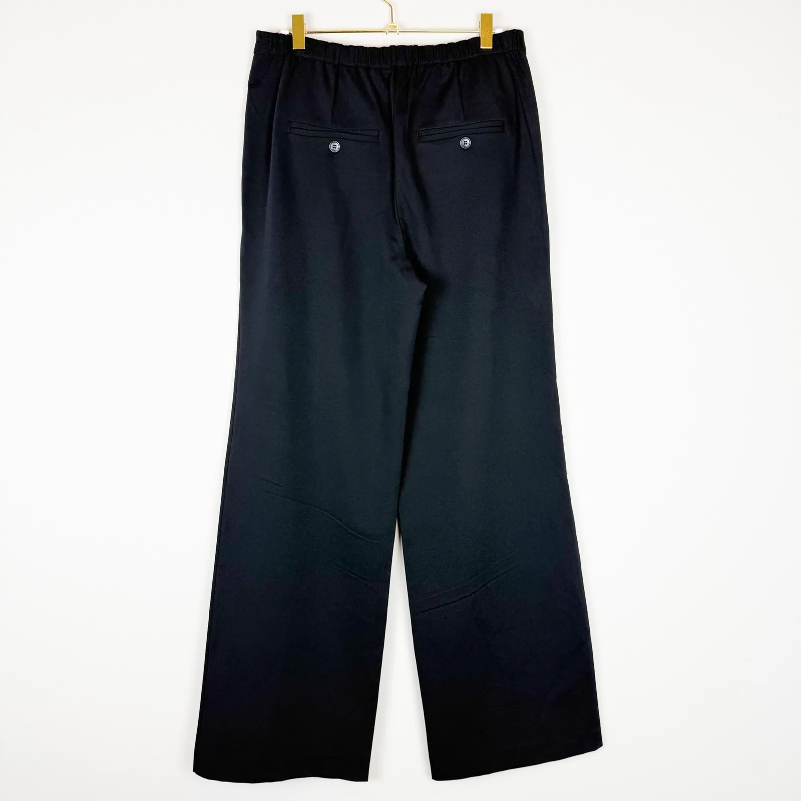 NWT Free People Tyler Menswear Trousers Black Pleated Wide Leg‎ Pants Size 10 - Image 14