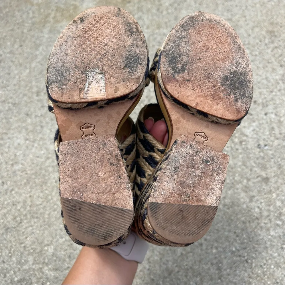 Tory Burch Lola Wedge Jute Slides Navy size 5 - Image 3