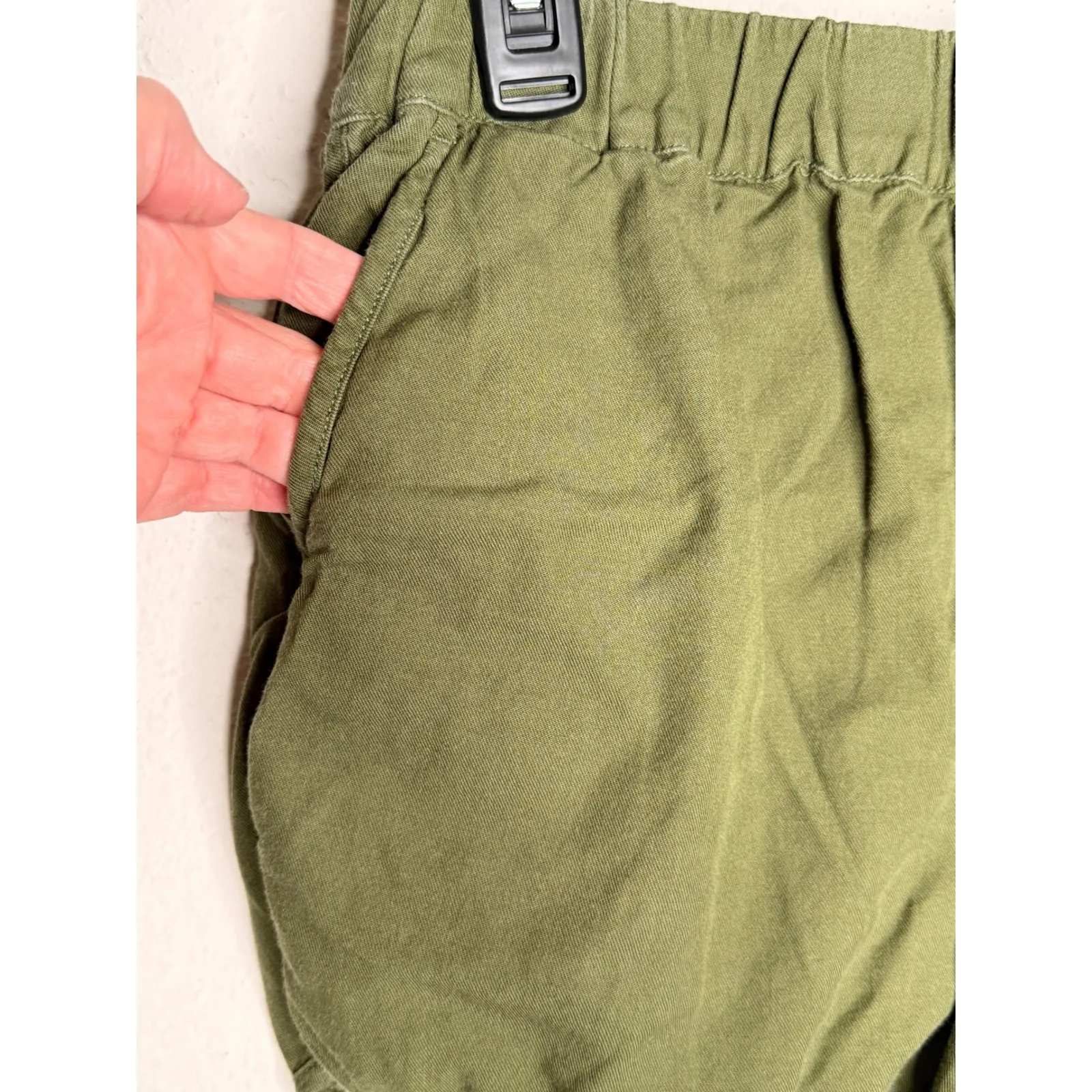 Madewell Olive Green Pull On Casual Shorts Womens XS Elastic Waist Pockets - Image 5