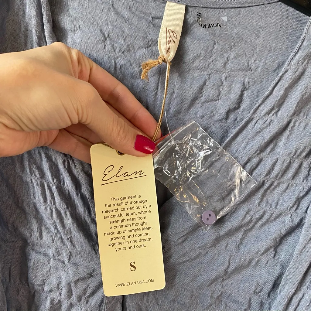 Elan Tie‎ Front Top Dusty Blue S - Image 2