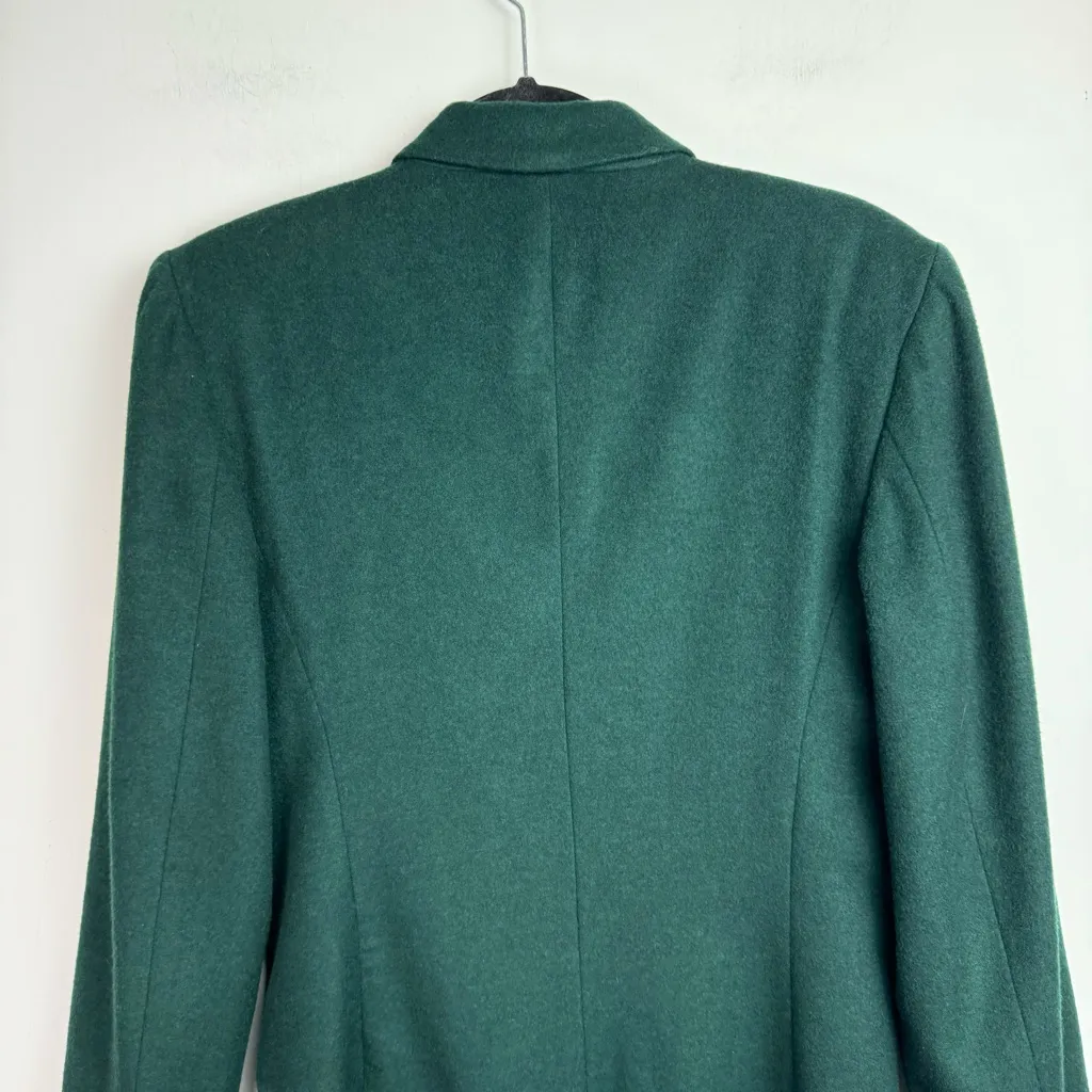 Vtg Liz Claiborne Wool Cashmere Double Breasted Blazer Jacket Sz 8 Green - Image 12