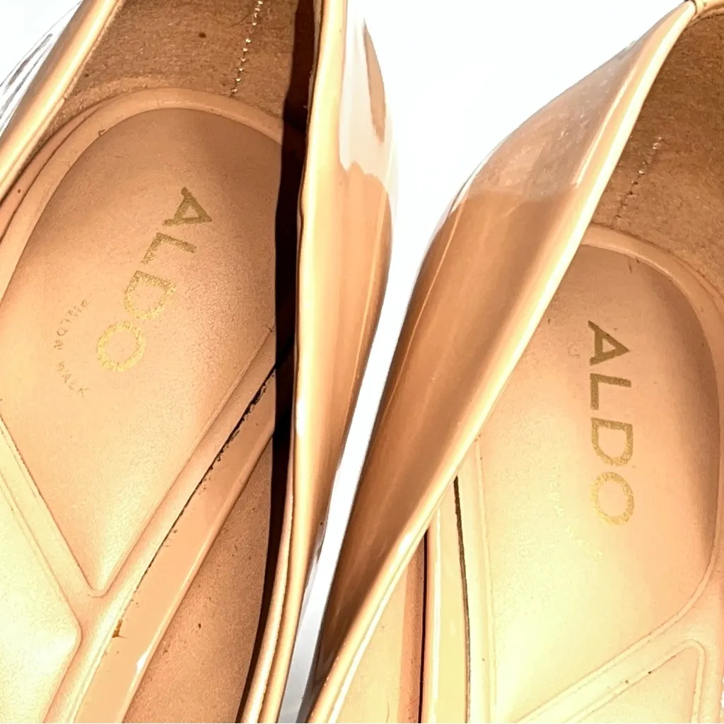 ALDO StessyMid Women's Nude High Stiletto Heels Classic Patent Leather Pumps-8.5 - Image 7