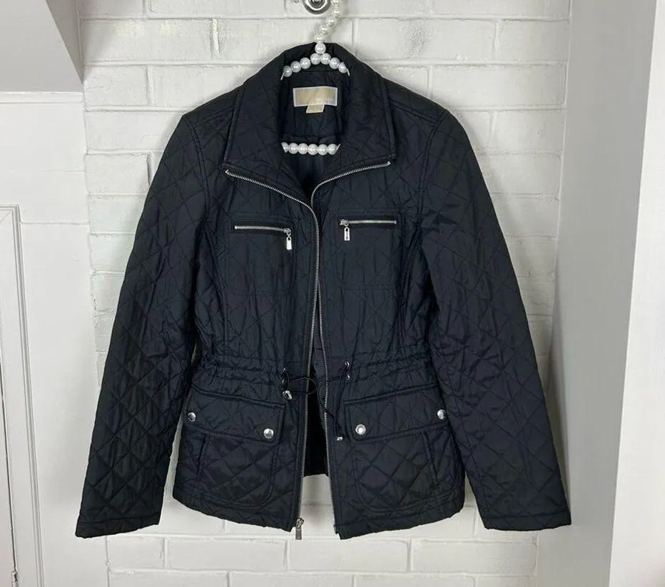 Michael Michael Kors Black Quilted Zip Front Puffer Jacket Size S - Image 7