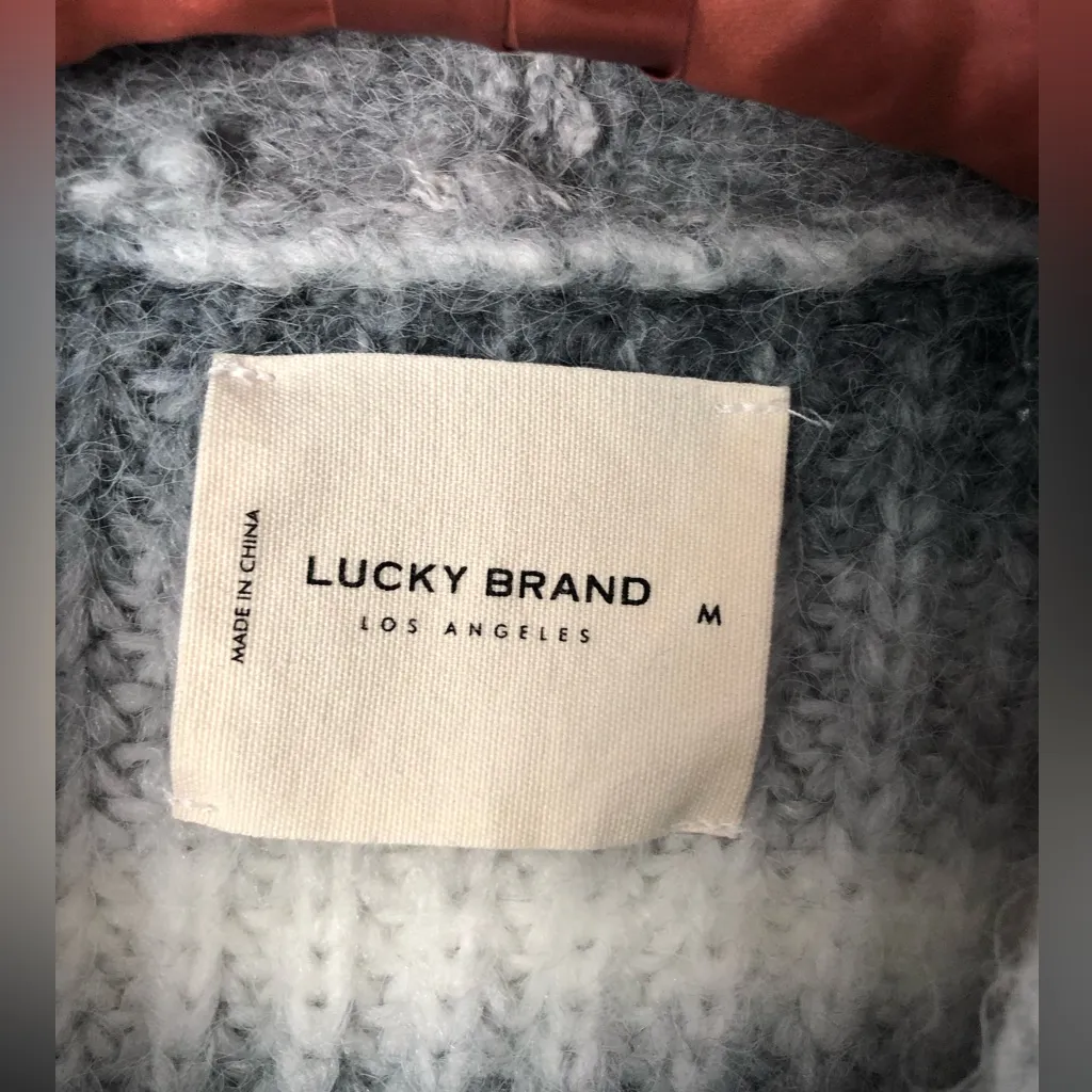 Lucky Brand Striped soft ombre sweater Cardigan buttons up women size M - Image 5