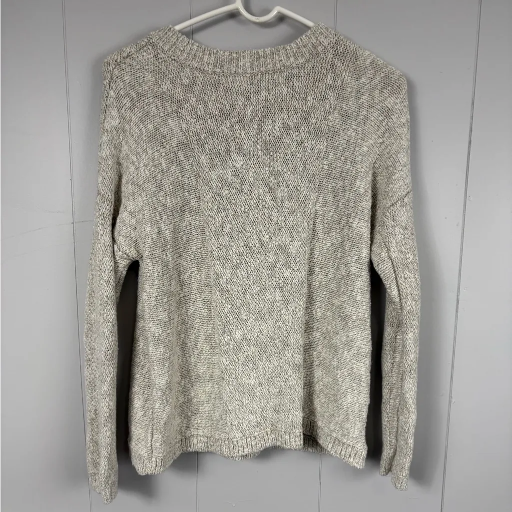 Vince Beige Cream Linen Blend Crew Neck Sweater Relaxed Fit Pullover Medium - Image 7