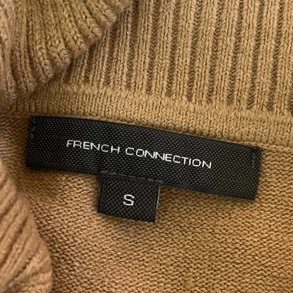 French Connection Women's Tan Cowl Neck Bodycon Sweater Midi Dress Small NWT - Image 5