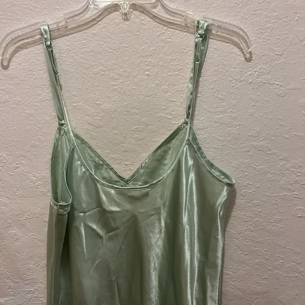 Morgan Taylor Mint Green Satin Slip Dress Pastel - Image 5