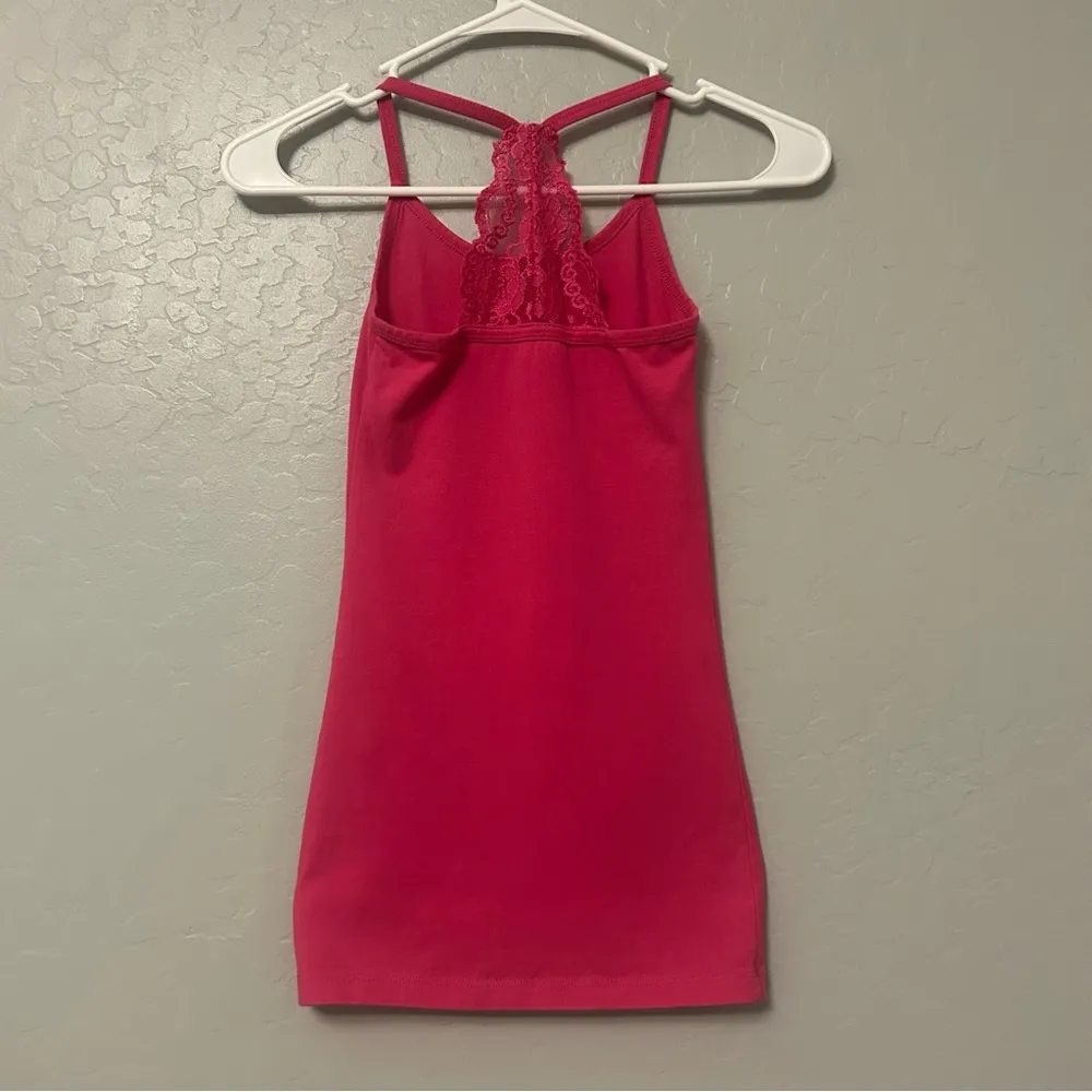 BKE hot pink racerback lace back camisole Y2K tank top size XS - Image 7