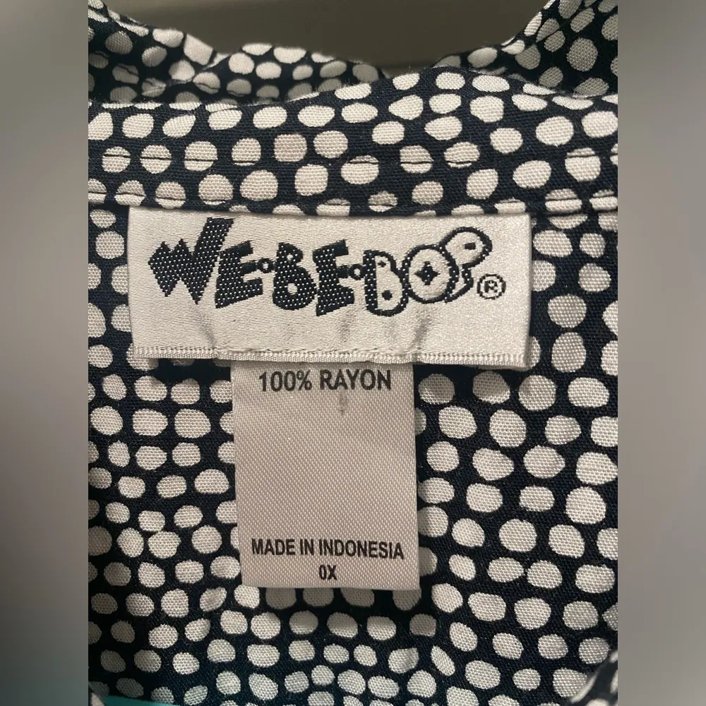 VTG 80s 90s We Be Bop Black & White Polka Dot Button - Image 6