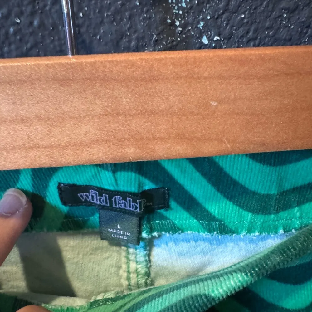 Wild Fable Green and Dark green  Patterned Wide Leg Pants - Image 2