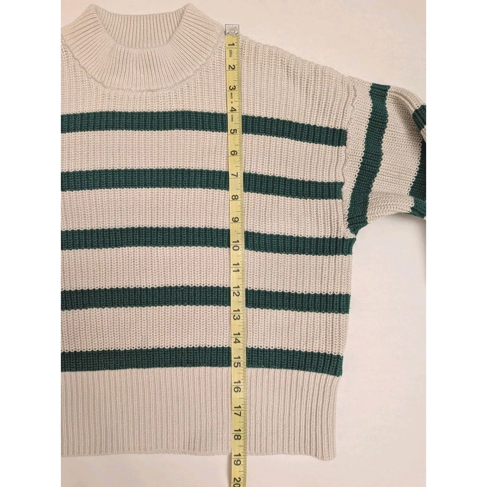Part Two Copenhagen Green Stripe Sweater Jumper Wmn Sz XS Cabin Fisherman Preppy - Image 4