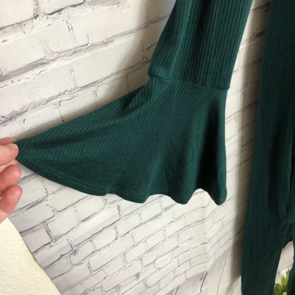 1. State Bell Sleeve Curator Long Dress Jasper Green Size Small - Image 3