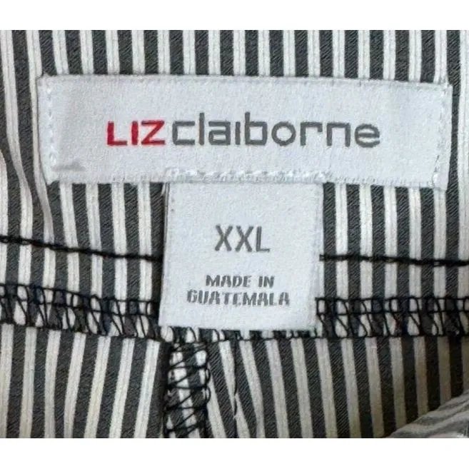 Liz Claiborne Women Short Stripe Bermuda Front Buttons Pull On Capri Sz. XXL NWT - Image 5