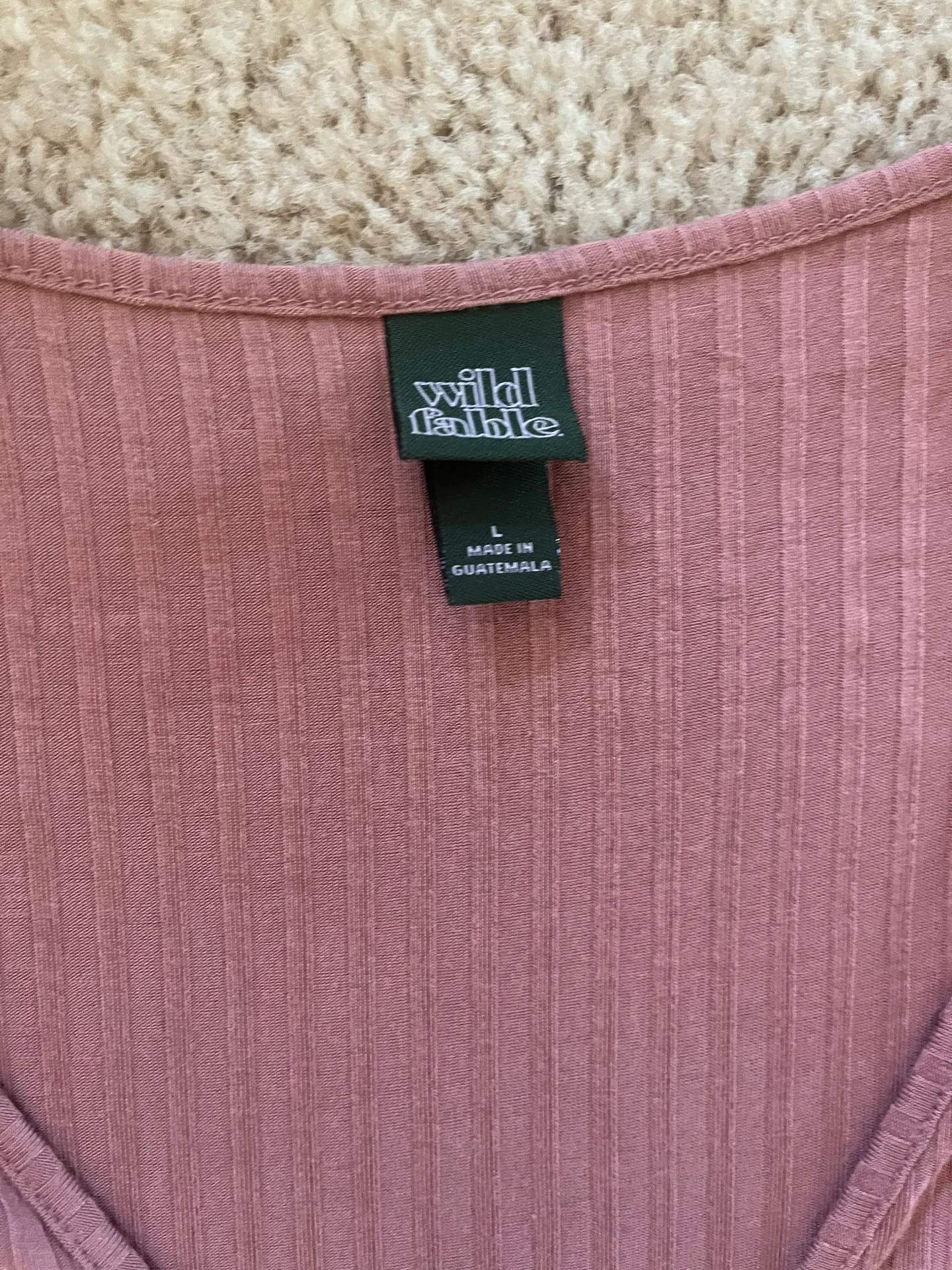 Wild Fable Pink V Neck Ribbed Top - Image 4