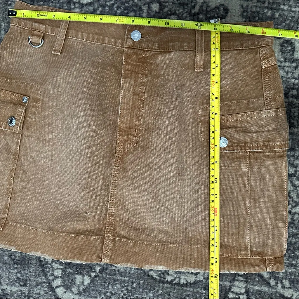 Re/Done Denim Women’s Size 28 Travertino Khaki Brown Cargo Jean Mini Skirt - Image 10
