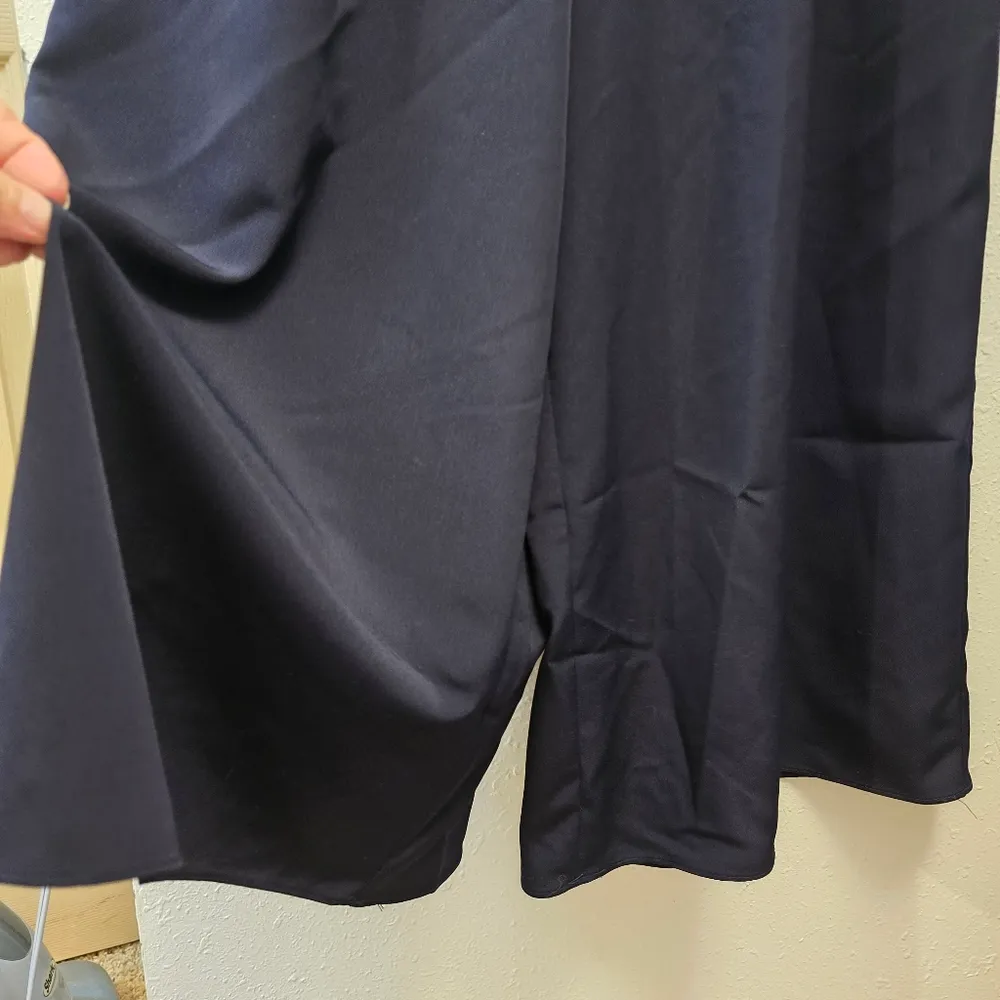 {14} NWT London Times Deep Navy Cropped Pant Romper Wide Leg - Image 10