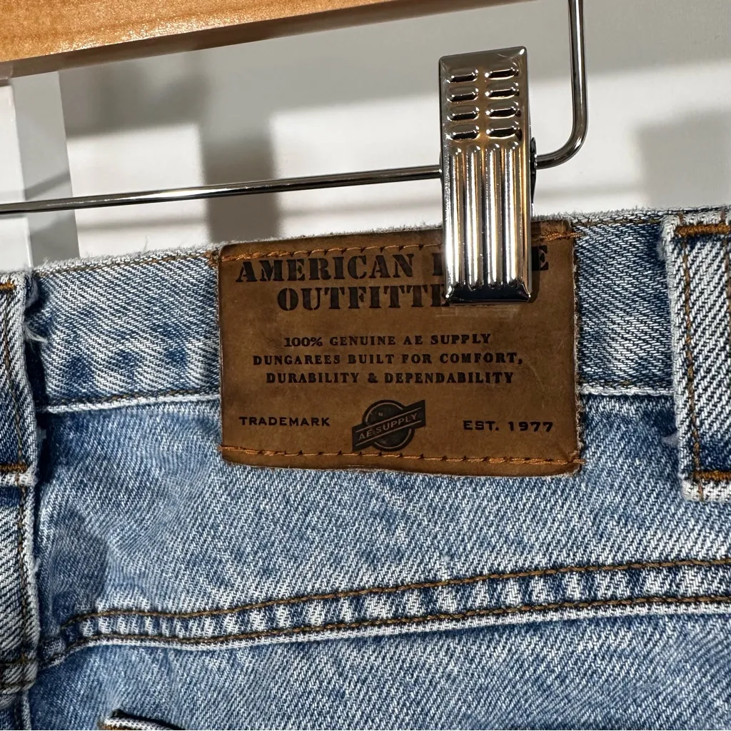 90’s American Eagle “Dungarees” Jeans Sz 8 Petite High Rise Straight Leg - Image 4