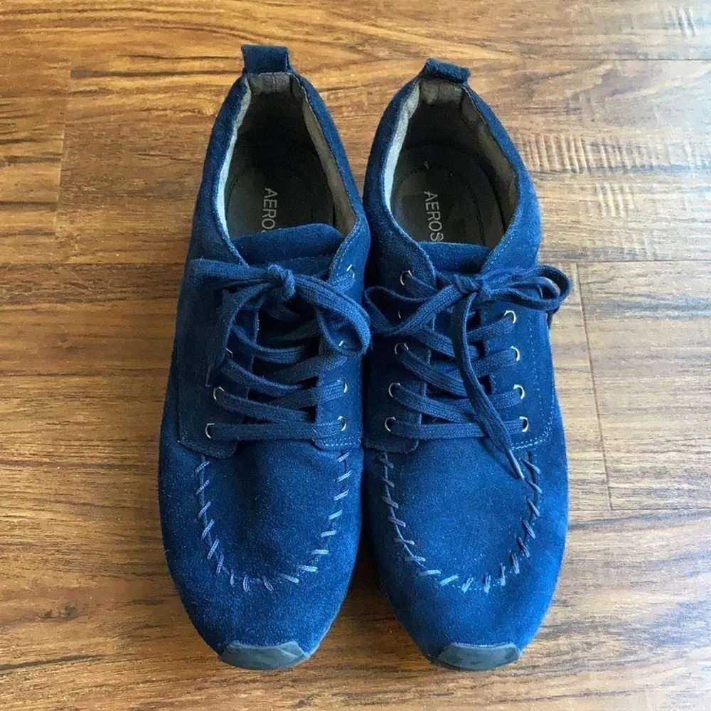 Aerosoles Panoramic blue‎ suede sneakers size 10.5 - Image 3