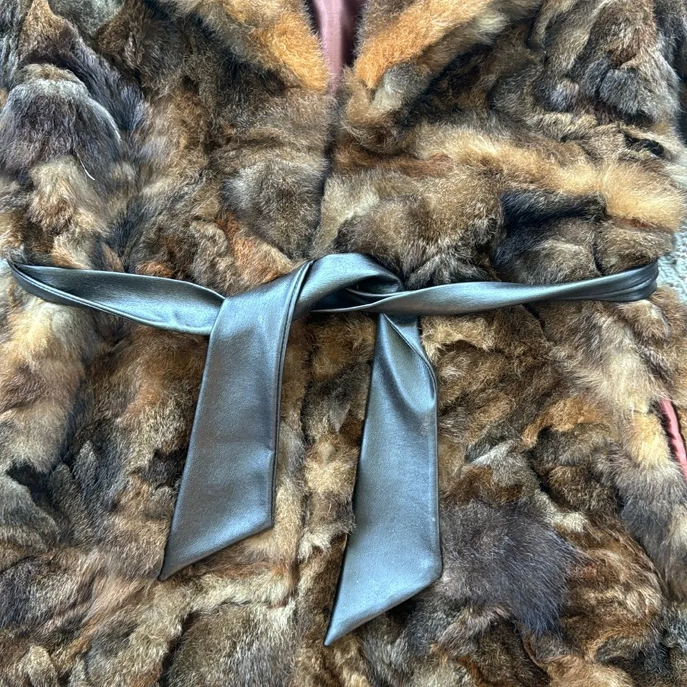 Vintage Mink Paw Full Length Belted Fur Coat Brown Size undefined - Image 4