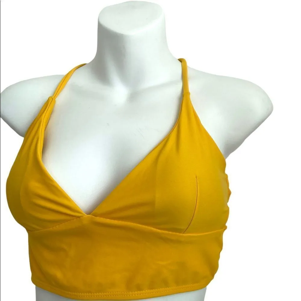 Shein Halter Saffron Yellow Bikini Top Size Medium - Image 2