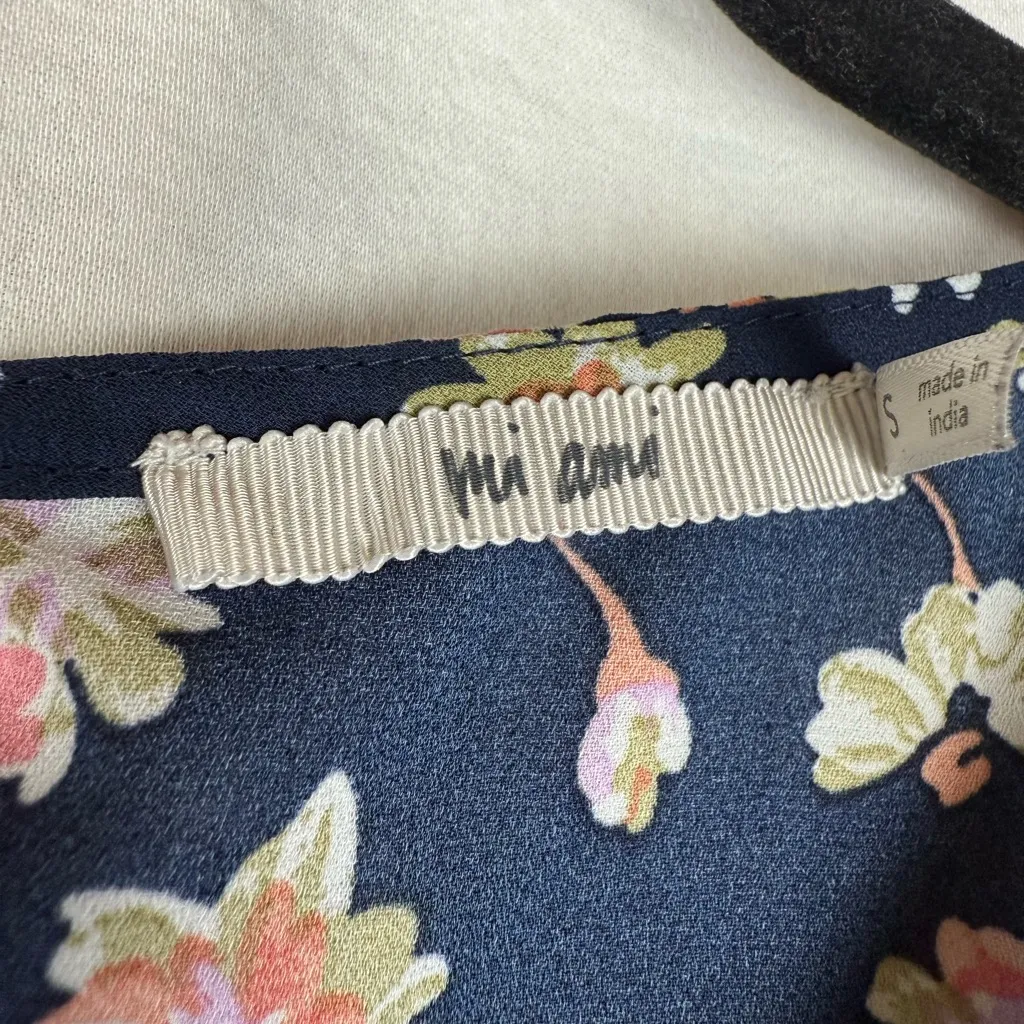 Miami Navy Floral Women's Blouse - Image 2