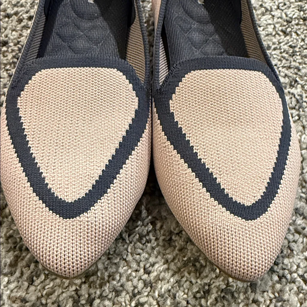 BIRDIES Blackbird Knit Loafers Pointed Toe Ballet Flats Preppy Pink Grey - Image 5
