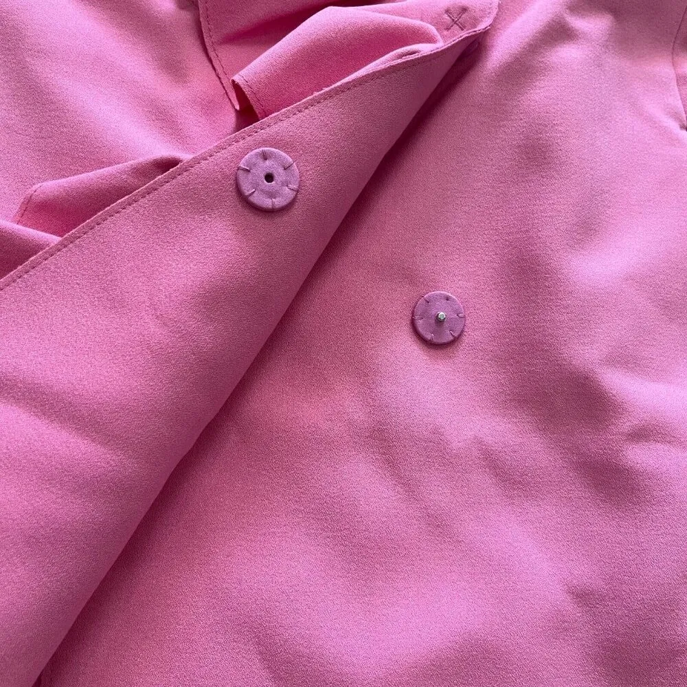 $605 NWT MSGM HALF LINED DOUBLE BREASTED BLAZER WITH RUFFLED Size 40 Pink Coat - Image 10