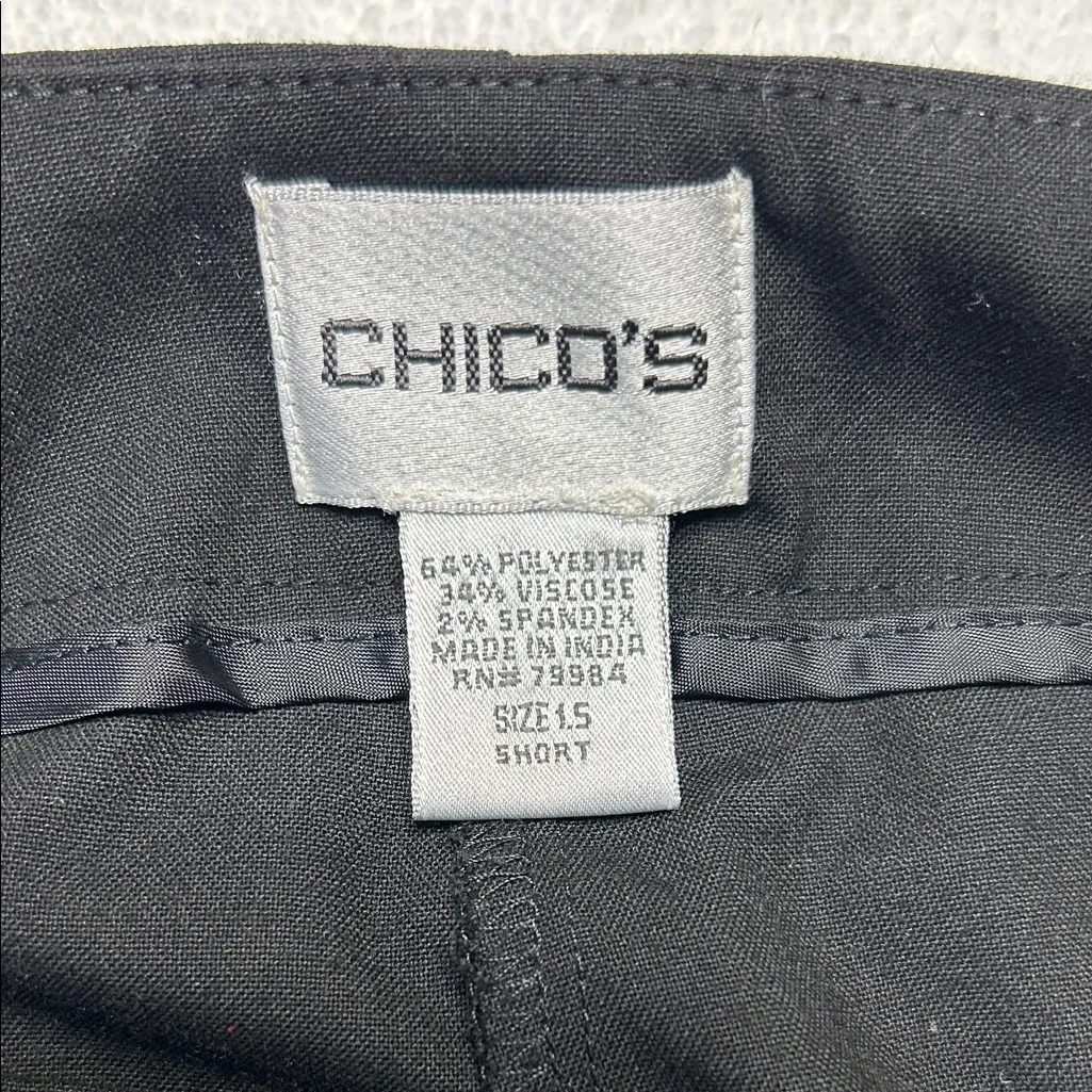 Elegant Black Chico's Dress Pants – Size 15 Short - Image 5