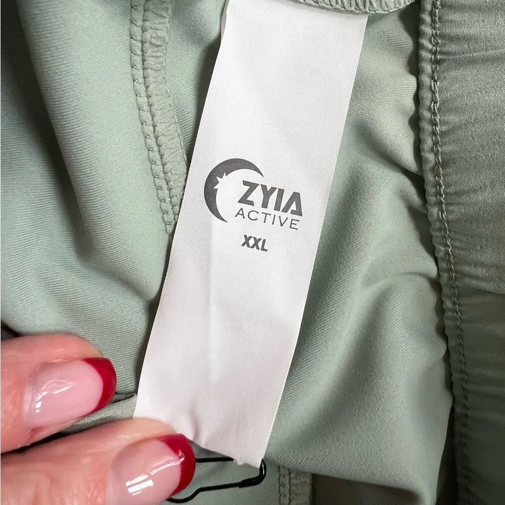 ZYIA Active NWY Muted Moss Club Shorts Size XXL Green Athletic Shorts NEW - Image 5