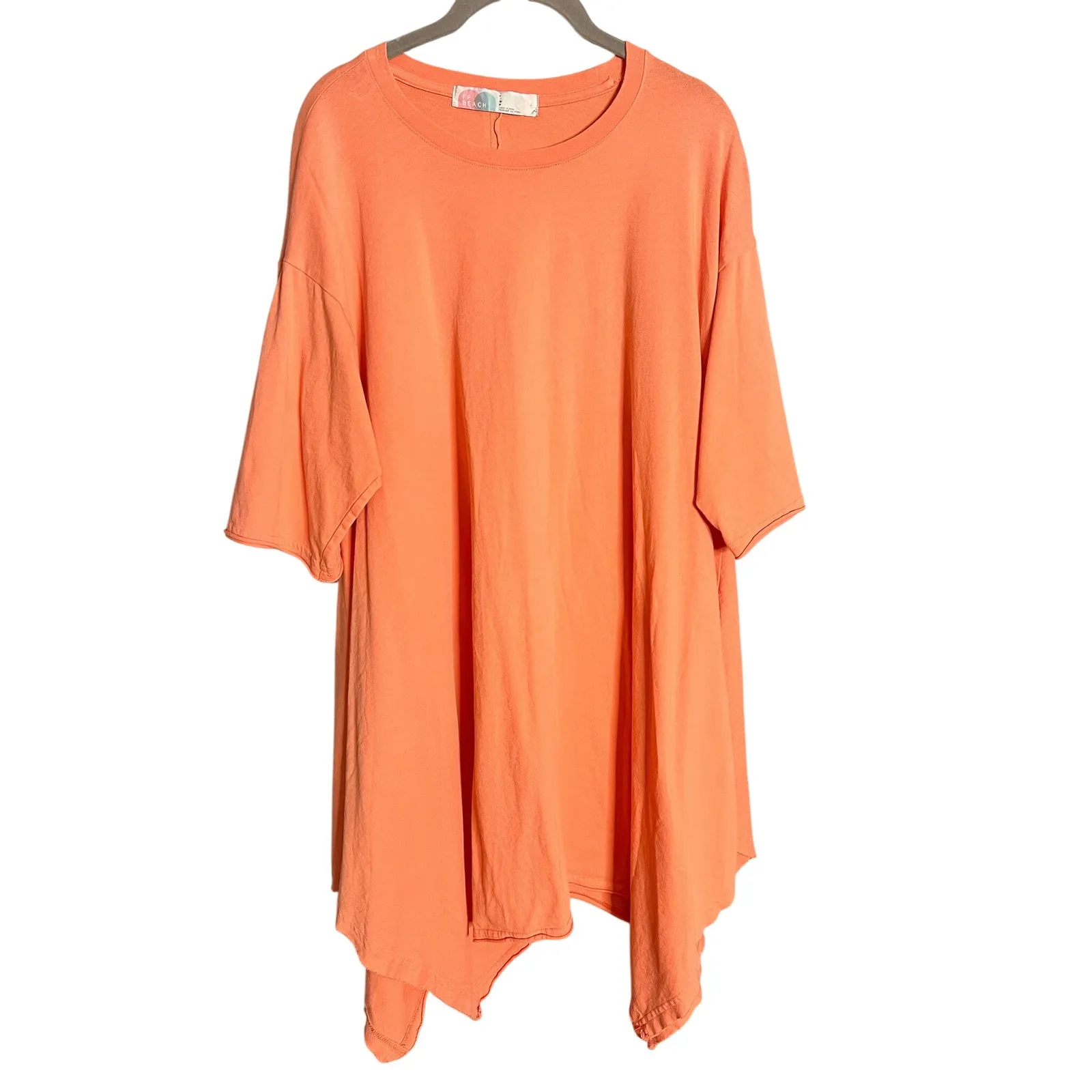 Free People Beach Kahana Tunic Orange Size Small Mini T-shirt Dress - Image 3
