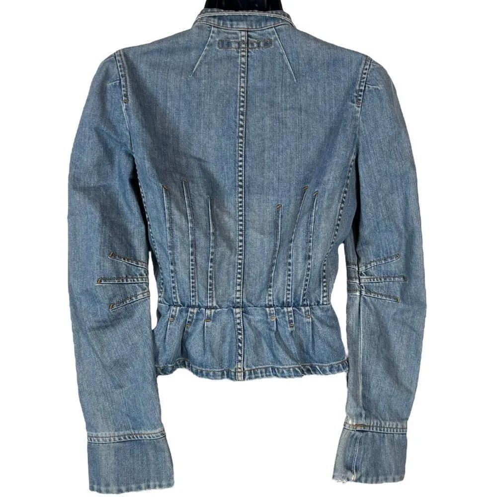 Vintage Marc Jacobs Cropped Peplum Denim Jacket - Image 10